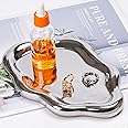 BIGPIPI Ceramic Jewelry Tray Dish for Ring Key Trinket, Cute Cloud Shape Decorative Jewelry Plate Holder Room Decor Aesthetic Gift (Silver)