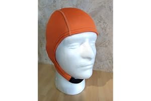 NCW CORNWALL NCW Swim Cap With Chin Strap for Cold Open Water Swimming, Triathlon, Kitesurf or Surf. Hi Vis Orange 2mm Fine Mesh Ultra Stretch Neoprene Wetsuit Hat That Covers Your Ears.