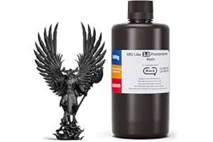 ELEGOO ABS Like 3D Printer Resin 3.0 Black 1000g,405nm UV Curing with High Precision, Non-Brittle, Improved Strength and Toughness for LCD/MSLA 3D Printing