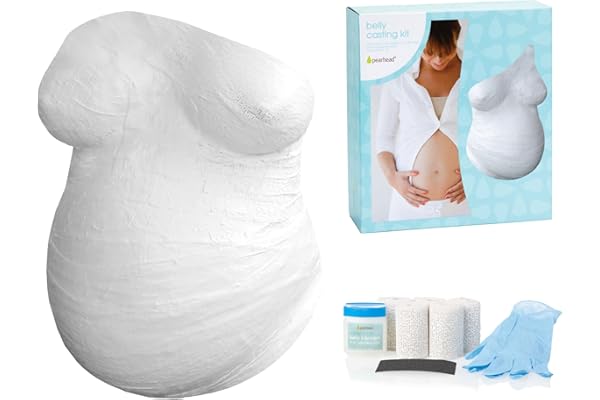 Pearhead Belly Casting Kit, Gender-Neutral Pregnancy Keepsake for Expecting Mothers, Baby Nursery Décor, Mother’s Day Keepsake, White