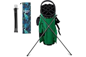 BARUDAN GOLF Schwarzer Golftaschenständer mit Schraube und Tragetasche, verstärkte Aluminiumlegierung, nur faltbare Golfständerbeine, leicht zu transportieren, tragbarer Ständer für Golftasche, aufsteckbare