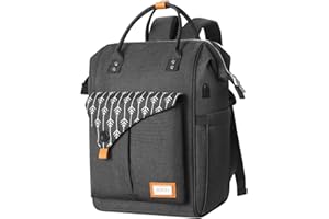 RJEU Sac à Dos Femme, Sac à Dos Ordinateur Portable, avec USB Charging Port Sac a Dos PC Portable pour Loisir, Scolaire, Affaire