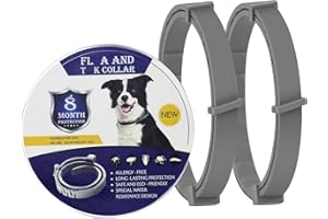 ROAMROVER Lot de 2 Collier Anti Puces pour Chien, Collier Anti Puce Chiens pour Prévenir Les Infections, Collier Anti Puces Réglable, Contenant des Huiles Essentielles Naturelles, Protection de 16 Mois(2)