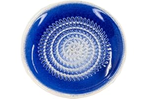 Kaladia Piattaforma in ceramica, tinta unita, ideale per zenzero, parmigiano, ecc., colore blu scuro, diametro: 12 cm, fatto a mano e dipinto a mano, made in Spain