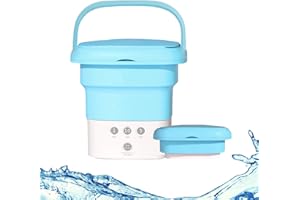 VICYOL S&D Mini Lavadora Portátil, Plegable, Automática con Cesta de Drenaje, Temporizador para Viajes, Camping. Lavadora Ultrasónica para Ropa Interior, Calcetines, Frutas, Vegetales. Capacidad 4.5L
