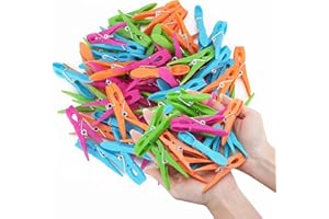 UV STYLISH Mauepersu - Set di 72 mollette per biancheria, multicolore, 4 colori, in plastica, con molla ad anello esterno stabile, fermaglie antiscivolo per stendibiancheria o asciugatrice