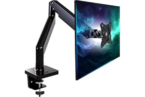Invision Monitorarmfäste Mount för Flesta 24-49 tums Skärmar [Inte kompatibel med 49" böjda skärmar] VESA 75/100mm Ergonomisk Höjdjusterbar Skrivbordsklämma 2-15kg (MX450)
