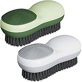 Laundry Stain Brush, 2 Pack, Two Side Soft Bristle Scrub Brush for Stain Removal, Household Silicone Brush for Washing Clothe