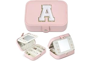 Parima Travel Jewellery Box for Women Girls - Initial Travel Jewellery Box | Travel Jewellery Organiser Box | Personalised Gifts for Women Girls Jewellery Box | Birthday Gifts for Women Girls