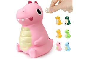 LEcylankEr Dinosaurio Hucha Niño Niña Regalo de Cumpleaños Material de PVC de Seguridad Bueno para Decoración, Juguete, Regalo (Rosa)