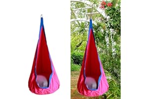 DRULINE Hängehöhle für Kinder, Hängesessel Kinderhängesitz für innen und draußen, Kinder Hängesack als Fly Schaukel, Kinderhängeplatz Kuschelhöhle Hängeschaukel mit Sitzkissen, (Pink)