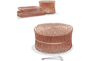 Heimfleiss® Liens à boucle 1,0 x 100-160 mm (1000 pcs.) - Fil d'attache cuivré - Fil à œillet pour tordeuse & pince à tordeuse - Fermeture de sac en fil métallique