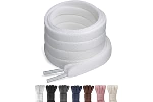 Yusimu Flat Trainer Shoe Laces,3 Pairs 8mm Wide Athletic Shoe String for Sneakers Sport Shoes,Durable Replacement Laces for Men,Women,and Kids,Suitable for Converse Air Force 1