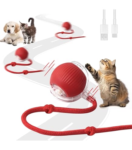 Giocattolo Elettrico Per Gatti Con Luce LED - Palla Rotante 360°, Ricaricabile USB - Foto 3
