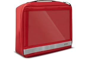 Pulox Medizinisches Ampullarium (leer) - Große, stabile Ampullentasche für Medikamente und Fläschchen - Für bis zu 62 Ampullen (35 x 25 x 10 cm)