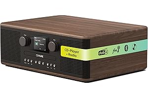Pure Classic C-D6 Sistema Musicale (Lettore CD, DAB+/FM, Bluetooth, AUX, USB, Sveglia/Timer per il Sonno) Caffè Nero/Noce