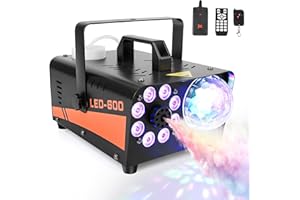 ZOELELE Macchina del Fumo 600W con Effetti LED RGB 13 Colori & Luce Disco – Macchina Nebbia 3000CFM con Telecomando Cablato/Senza Fili, Ideale per Halloween, Feste, Matrimoni, DJ Set, Interno ed Esterno