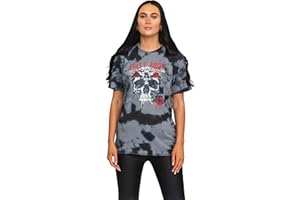 Guns N' Roses T Shirt Flower Skull Band Logo Nouveau Officiel Unisex Dip Dye