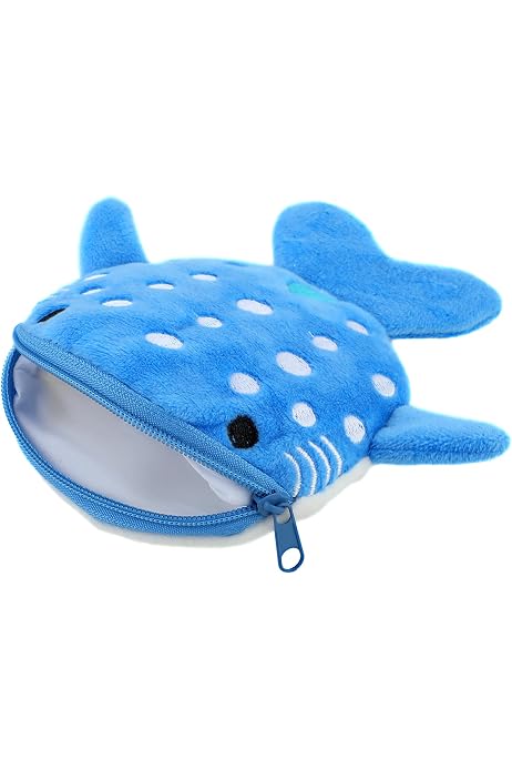 Porte-monnaie Peluche Requin-baleine Avec Porte-clés – Mini Sac à Fermeture éclair Vert – Cadeau Kawaii Fille Femme - 11