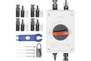 Jadeshay Disyuntor DC,1200V 32A Aislador de Sistema Fotovoltaico Solar ON OFF Interruptor de Desconexión para Sistema Solares Fotovoltaicas