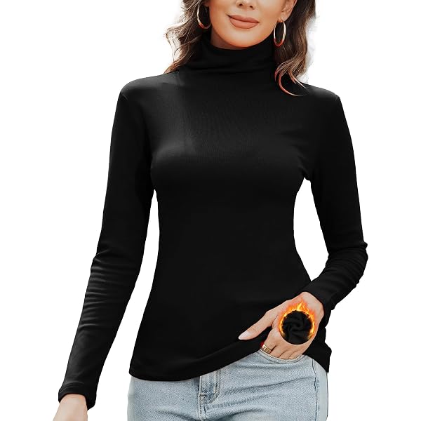 Thermo Rollkragenpullover Für Damen – Langarm, Slim Fit, Fleece-Material, Warm & Weich Für Winter, Sport Und Alltag