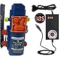 Aruspray DC 12V 80W Micro Electric Diaphragm Water Pump High Pressure Car Washing Spray Automatic Switch and Adapter Adjustable DC Power Supply diaphragm 140 Psi Pump Motor
