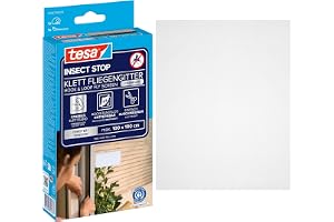 tesa INSECT STOP Premium insektsnät - 100 cm x 100 cm Vit | Tillskärbart insektsnät för fönster - utan borrning, starkt kardb