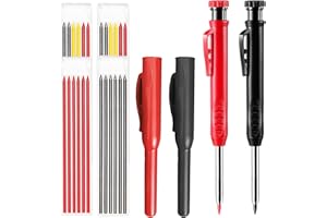 ‎FLINTRONIC flintronic Tieflochmarker Bleistift Set, 8er-Set Zimmermannsbleistifte mit 26 Minen, Bleistift Baustelle, Zimmermannsbleistift mit Etui, Robuster Konstruktionsbleistift für Architekten