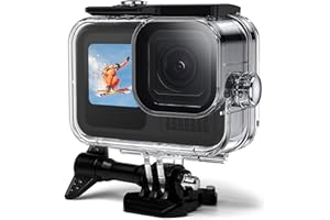 OKFUN Boîtier étanche pour GoPro Hero 12/11/10/9 Noir, Transparent, Plastique, boîtier de caméra sous-Marine, étanche, plongée avec Tuba, plongée, Surf