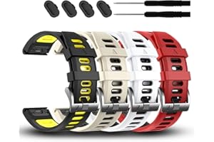 EZMVZKU 26mm Silicona Bracelet para Garmin Fenix 7X Pro/Fenix 6X Pro/Fenix 5X Plus/Fenix 3 HR, QuickFit Correa de Recambio Deportivo Bracelets para Tactix 7 Pro/Enduro 2/Descent Mk2i