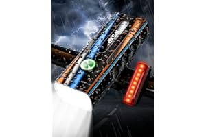 IPSXP Lumiere Velo,Autonomie des Phares 20+ Heures Lampe Velo LED Puissantes,USB Rechargeable Avant & Arrière,Étanche IPX5,Plusieurs Modes,Phare de Vélo pour Cyclysme VTT, VTC, Bicyclette, etc