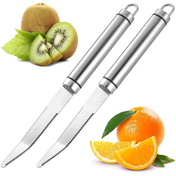 2 Coupe-Pamplemousse En Acier Inoxydable - Éplucheur D'Agrumes Pour Orange, Pomelo, Citron