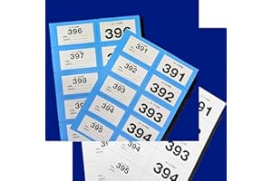YLAB 2-Pack Extra Large Raffle Books, Cloakroom Tickets (1-400) – Jumbo 7x4cm Perforated Ticket Stubs – Easy Read, Numbered & Secure – Choose Your Colours (Blue & White)