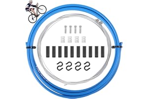 WUIOWPPIC Bicycle Gear Cable Kit, Bike Gear Cable Rear Gear Cable Mountain Bike Universal Bicycle Shift Cable Set with Front Rear Accessory for Mountain & Road Bike Bicycle Change Cable with Housing (Blue)