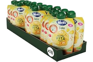 Hero Solo Bio, Frutta e Verdura 100% Bio, Nutri Vita, Purea di Carota, Banana e Ananas, Senza Zuccheri Aggiunti - 18 Confezioni da 100 gr