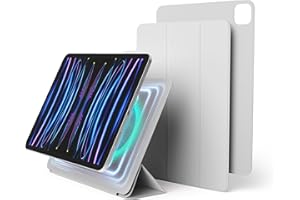 elago Etui na iPada Pro 27.9 cm 4., 3., 2. generacji – etui na iPada z magnetycznym mocowaniem do materiałów metalowych, kompatybilne z Apple iPad Pencil i piórnikiem Elago (jasnoszare)