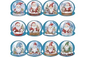 ‎STARNEARBY Starnearby 12 Stücke Weihnachten Diamond Painting Set Weihnachten Karten DIY Diamant Painting Malerei Geschenkkarte Handgefertigte Grußkarten Weihnachtskarte Strass Handwerk Grußkarte(Kristallkugel B)