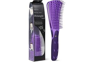 BESTOOL Brosse à cheveux, brosse à démêlage pour les cheveux naturels noirs, brosse cheveux bouclés pour les cheveux bouclés afro 3 / 4abc, idéal sur cheveux mouillés ou secs (Violet)