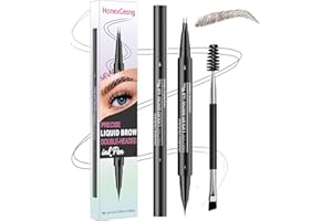 HONEXCESNG Matita Sopracciglia Microblading, Eyebrow Pen 2 IN 1, 3D Liquid Penna per Sopracciglia Effetto Pelo, Makeup Lift & Snatch, A prova di sbavature, No transfer, Waterproof (Marrone)