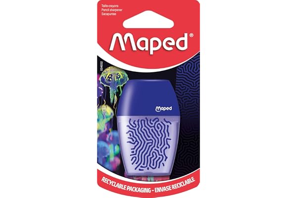 Maped - Taille-crayons Shaker - 1 trou - Avec réservoir - Décor Deepsea Paradise