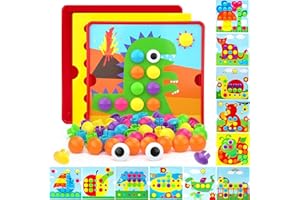 ENIKMOSD Mosaik Steckspiel für Kinder,Steckspiel ab 2 3 4 Jahre,Kinderspiele zum Lernen von Farben,Montessori Steckspielzeug Mosaik Steckspiel,Motorikspielzeug Lernspielzeug Spiele Geschenk Kinder