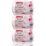 Profissimo Kosmetikabehållare, soppåse med bärhandtag – 10 liter – 225 stycken (3 x 75) – slitstark och vätsketät