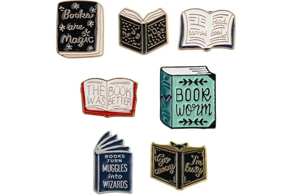 Set med 7 Emalj Magic Books Cartoon Style, Prydnadsstift för Ryggsäck Jacka Hatt, Modetillbehör för Läsare Studenter Lärare, Kreativ Presentidé Flerfärgad