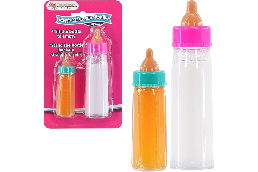 Bibi Doll - Set of 2 Baby Dolls Magic Milk Bottle New Born Doll Feeding Set Accessories Girls Toy
