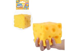ORB Easy Sqweezy Super Cheesy - Squeeze This Big Jumbo Cheese Block - Fun, Smooth, Slow Growing, Extra Soft Stress Relief - Original Novelty Sensory Fidget Toy
