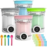 DAZZTIME Ninja Creami Ice Cream Container, 4 Pieces Accessories for Ice Cream Machine NC700/NC701 Series, Replacement Contain