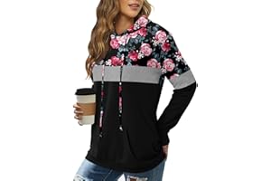 KISSMODA Hoodies for Women Camo Leopard Print Tops Pullover Hooded Sweatshirt Drawstring with Pocket