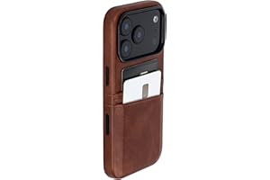 ‎DOCKEM Dockem Etui na Karty do iPhone 17 Pro z Magnetyczną Płytką Montażową, Przycisk Sterowania Aparatem, Portfel z 2 Kieszeniami: M2 Exec Sztuczna Skóra Premium (Brazowy)
