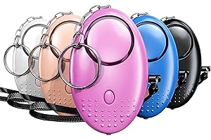 Alarma personal de emergencia [paquete de 5], Qoosea Scream Safesound alarma 140dB linterna LED para niños/mujeres/ancianos/protección