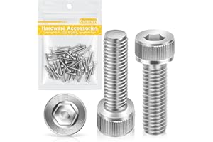 Viti a testa cilindrica M3 x 16 mm con esagono incassato, 50 pezzi, Caianwin DIN 912 in acciaio inox (A2 V2A) per macchine industriali, veicoli a motore, edilizia